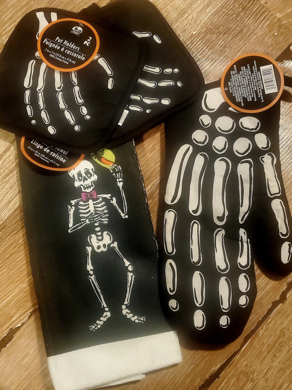Black & White Skeleton Themed Kitchen Accessories